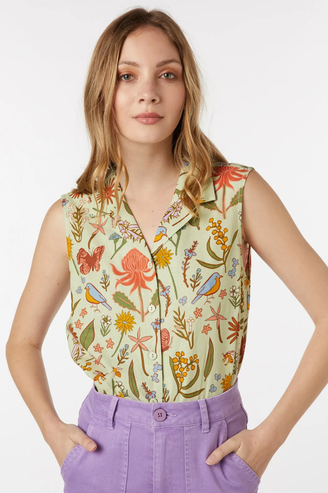 Native Fauna Sleeveless Blouse