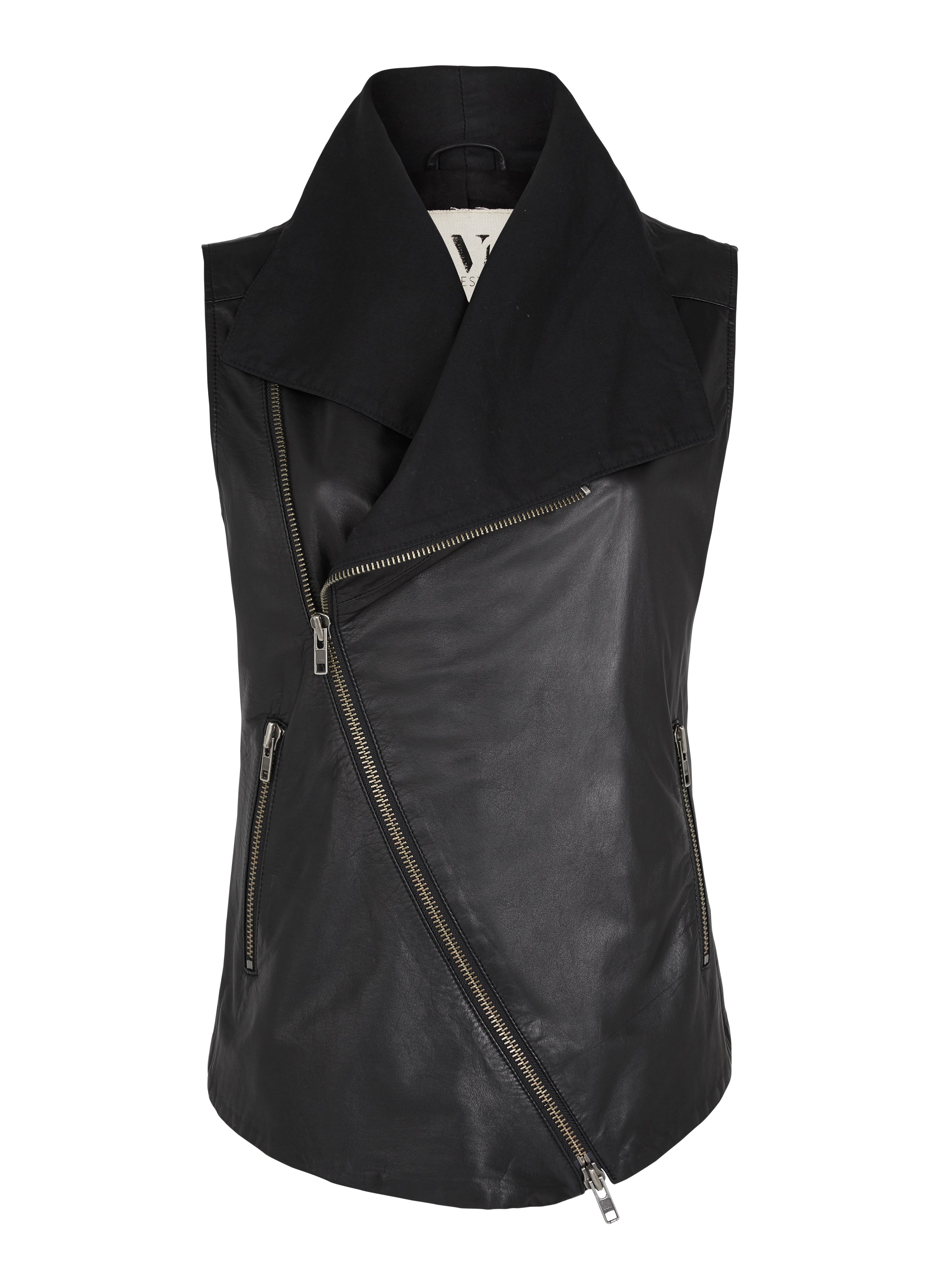 Nolita Drape Vest Black Shearling