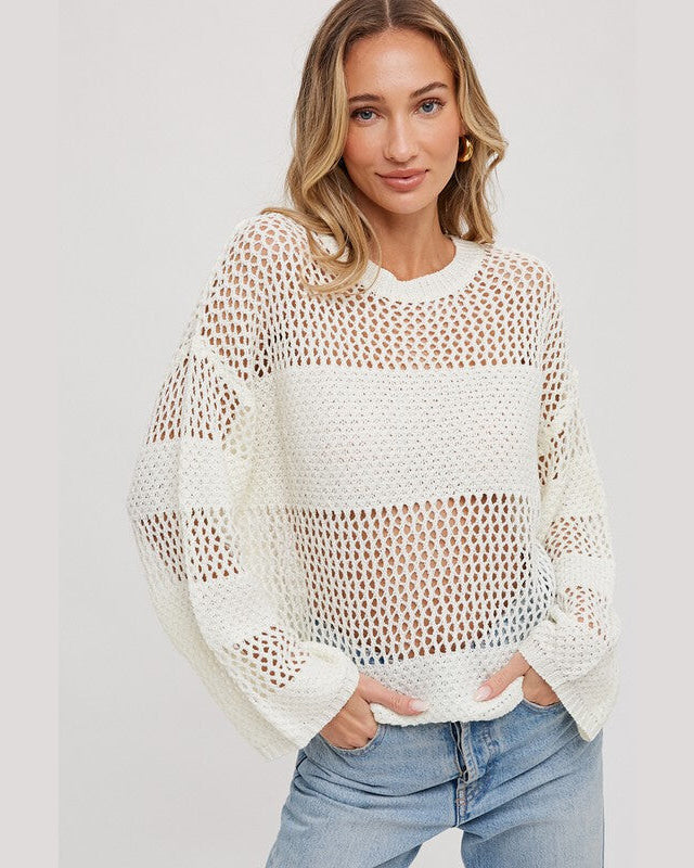 Open Knit Sweater Pullover