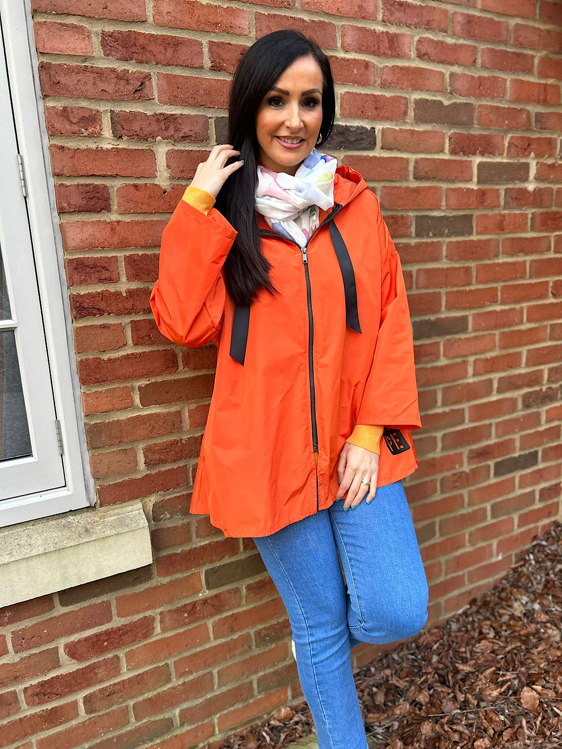 Orange Hope Rain Mac Coat Khloe