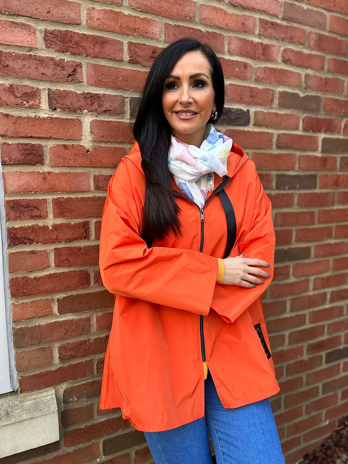 Orange Hope Rain Mac Coat Khloe