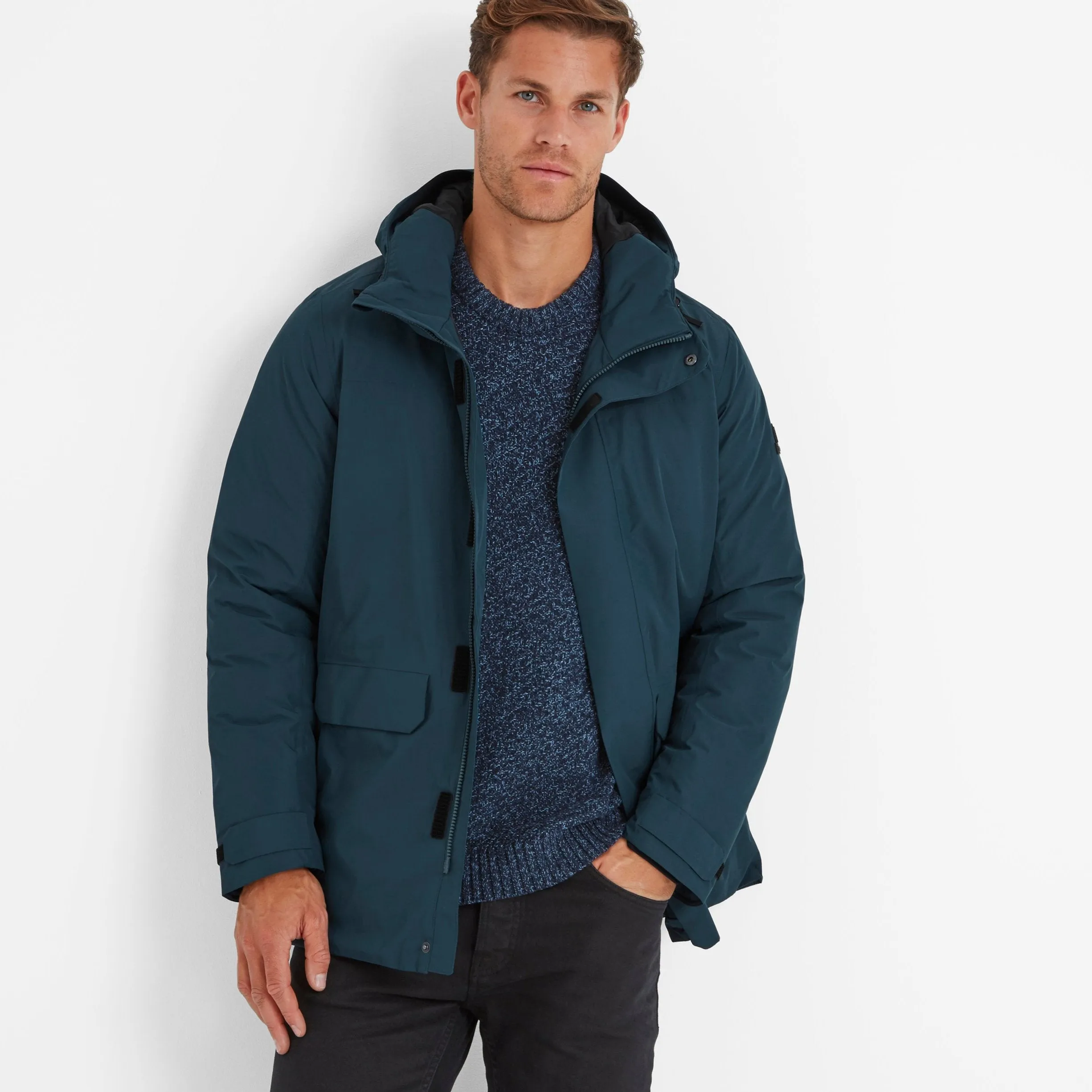 Pawter Mens Waterproof Down Parka - Petrol Green