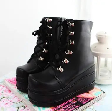 Platform Winter Wedge High Heel Knee High Boots