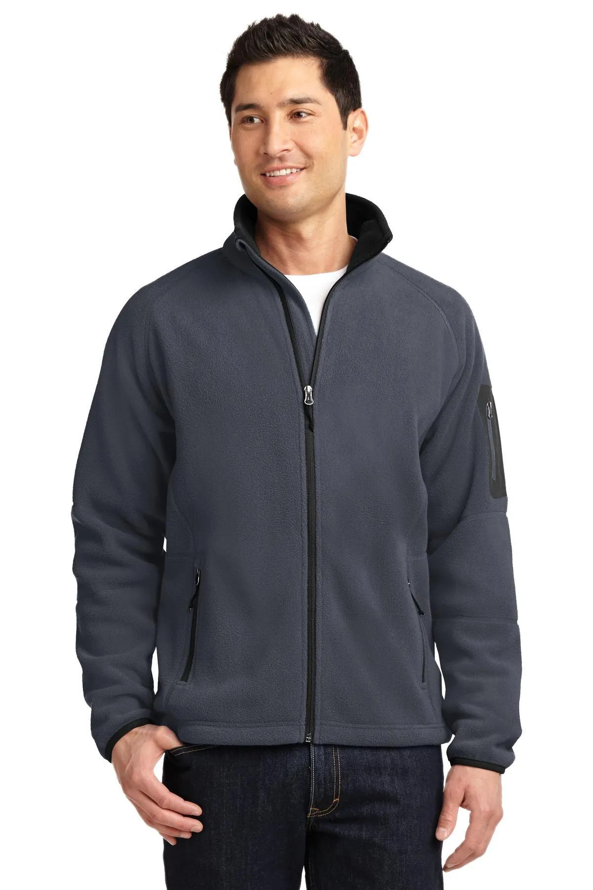 Port Authority Enhanced Value Fleece Full-Zip Jacket F229 Battleship Grey/ Black