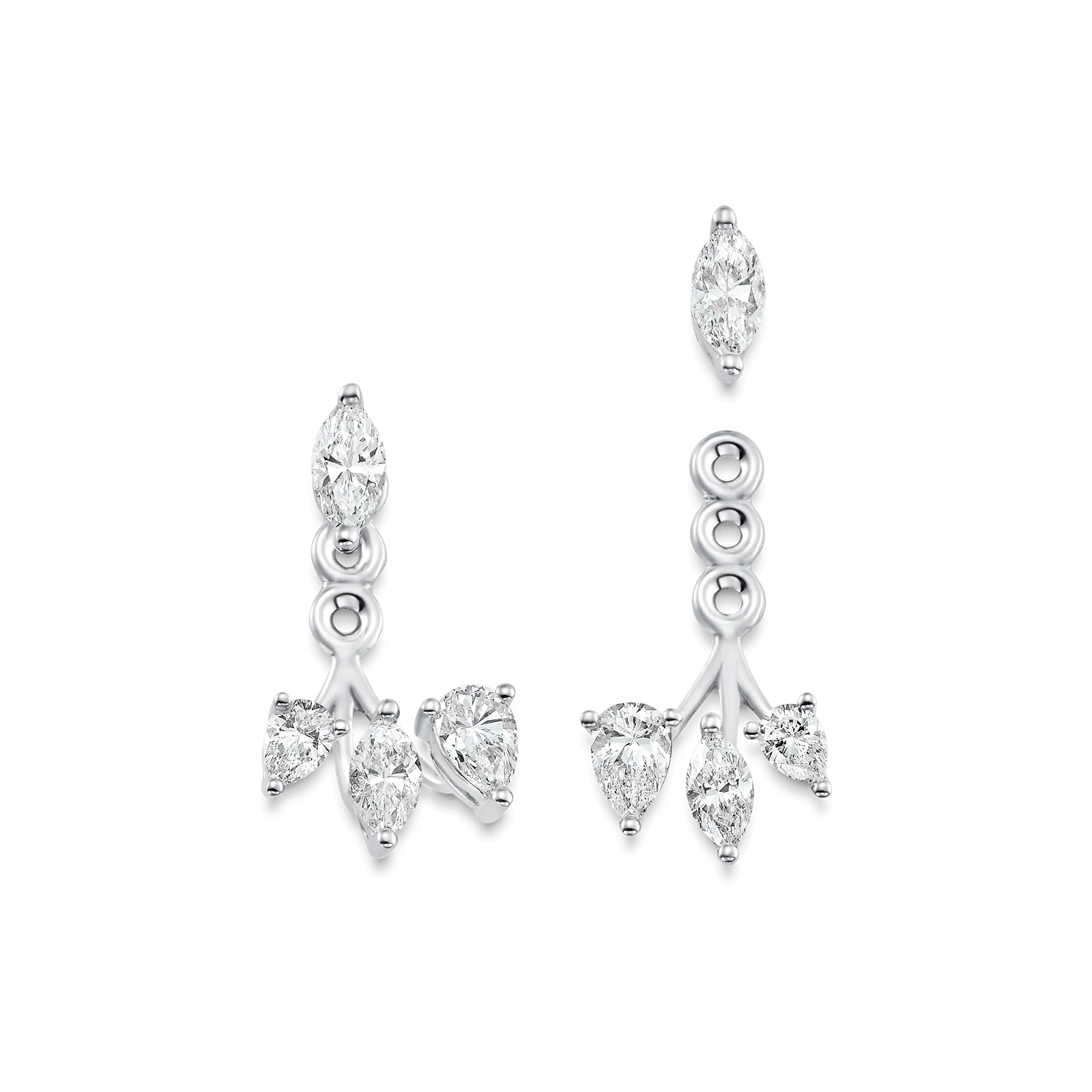 Purity Four Diamond Ear Jacket Earrings