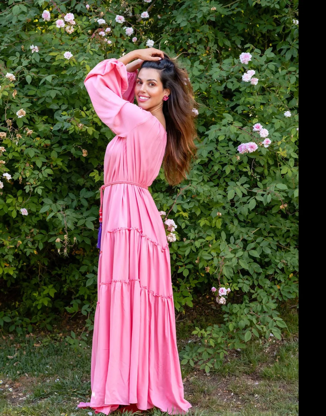 RAGLAN LONG DRESS - PINK