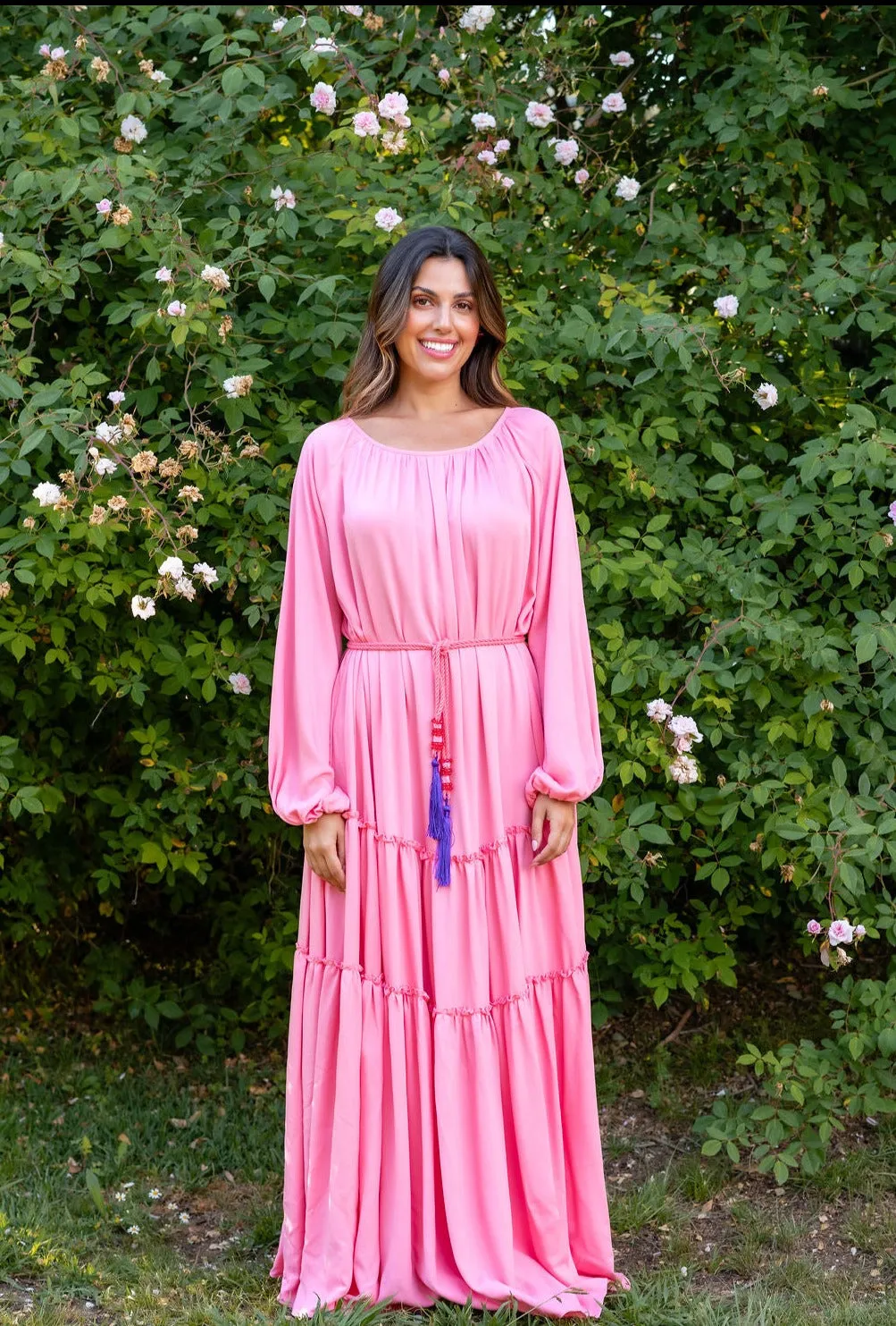 RAGLAN LONG DRESS - PINK