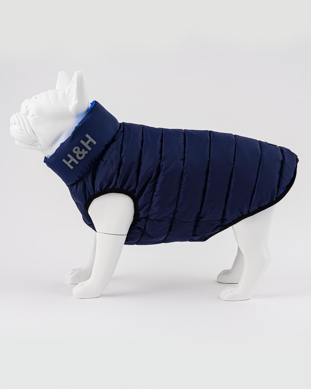 Reversible Dog Puffer Jacket - Blue and Navy