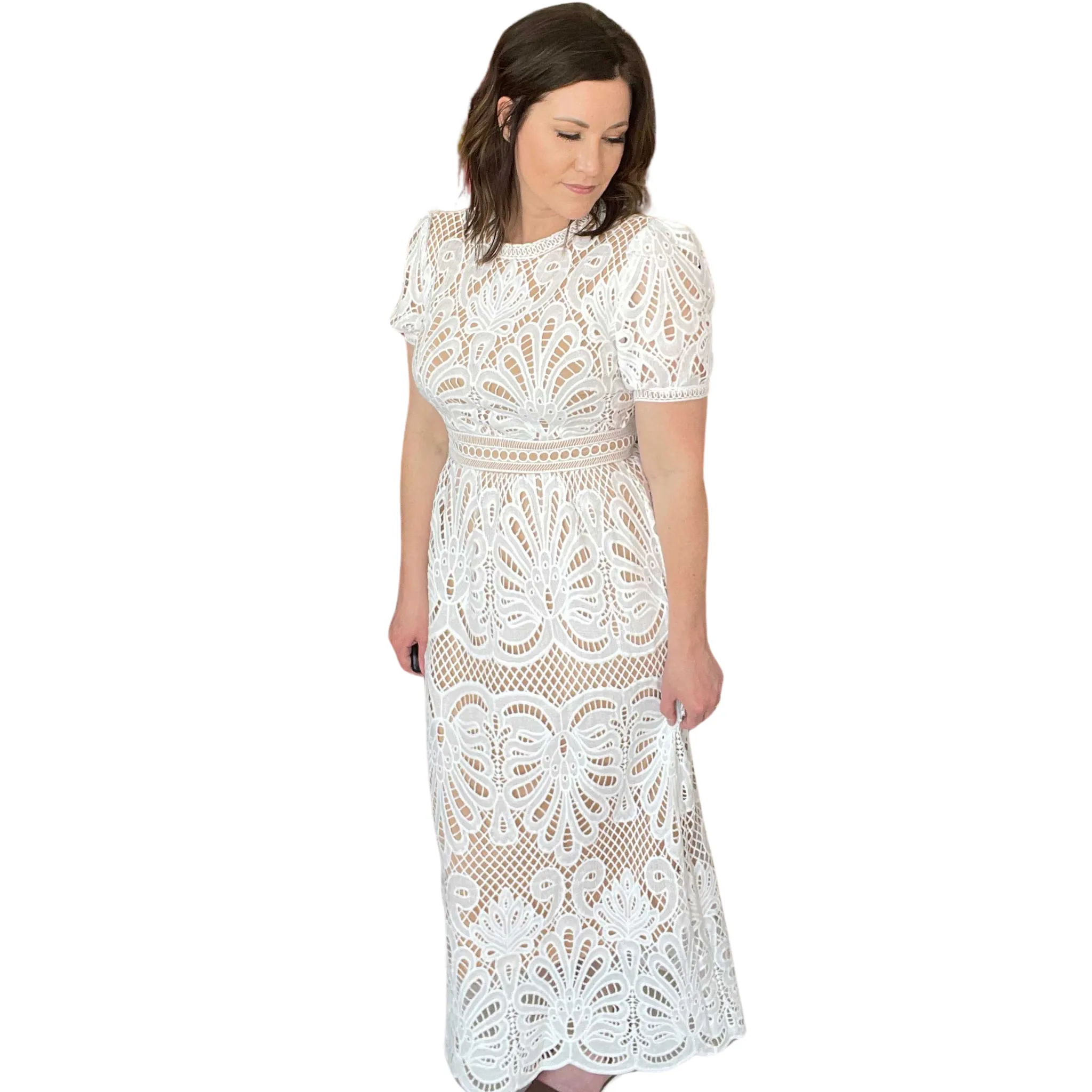 Romantic Nights Crochet Lace Maxi Dress