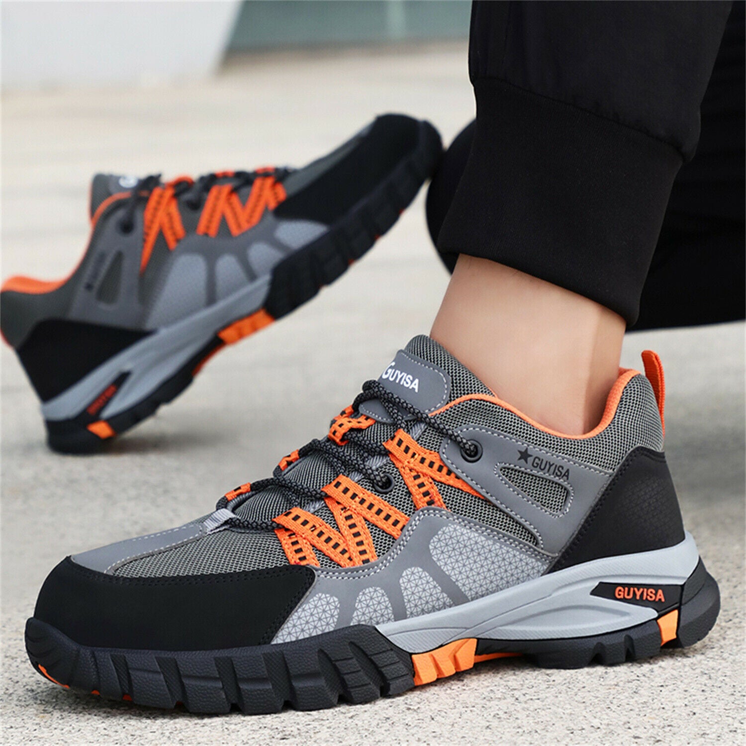 Safety Steel Toe Work Shoe for Men Lightweight Sneaker Slip Indestructible Shoes