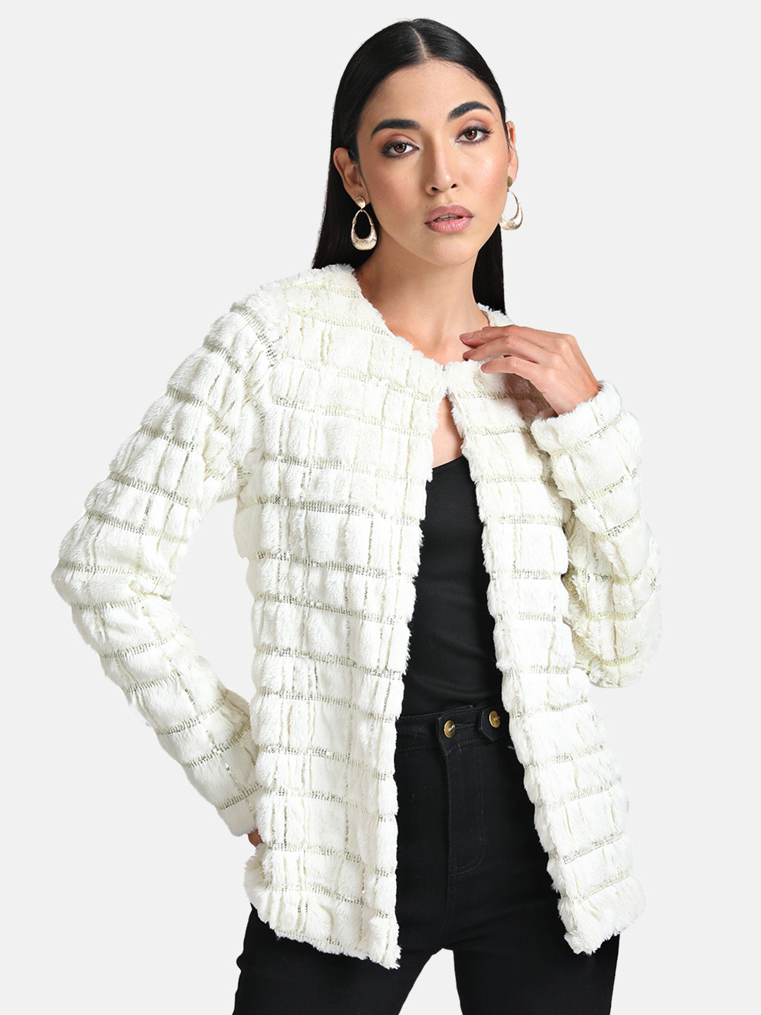 Sequin Fur Jacket