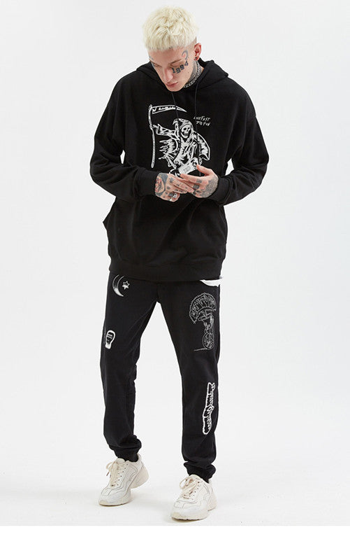 Skull print hoodie