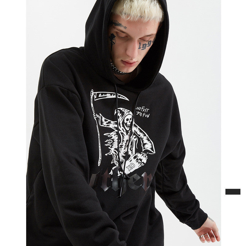 Skull print hoodie