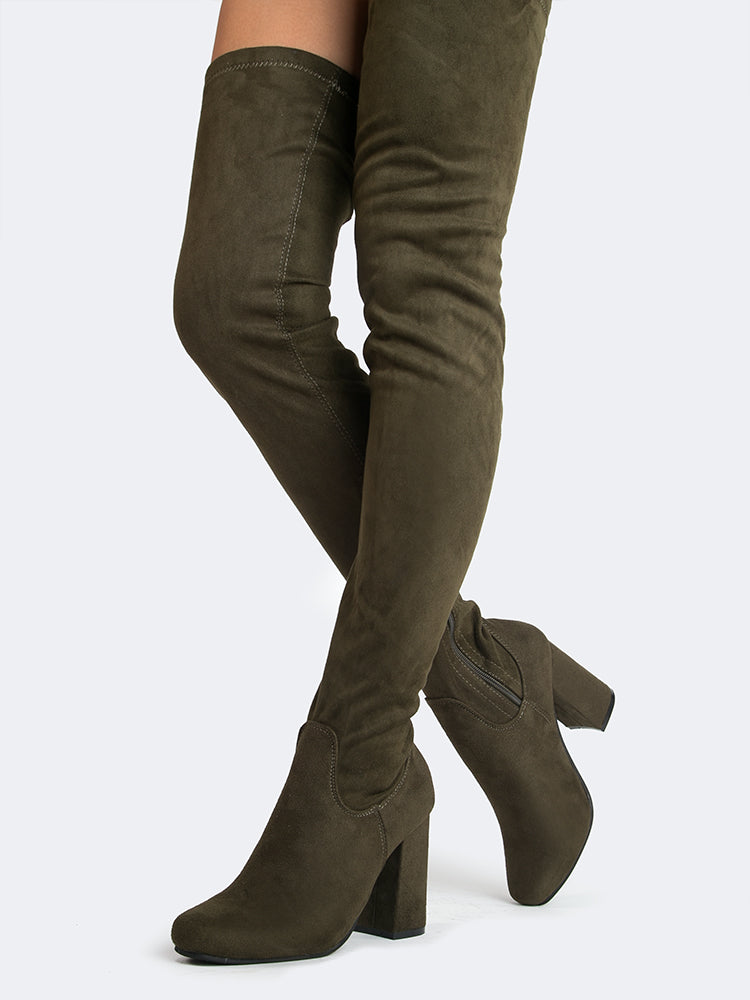 Sock Heel Thigh High Boots