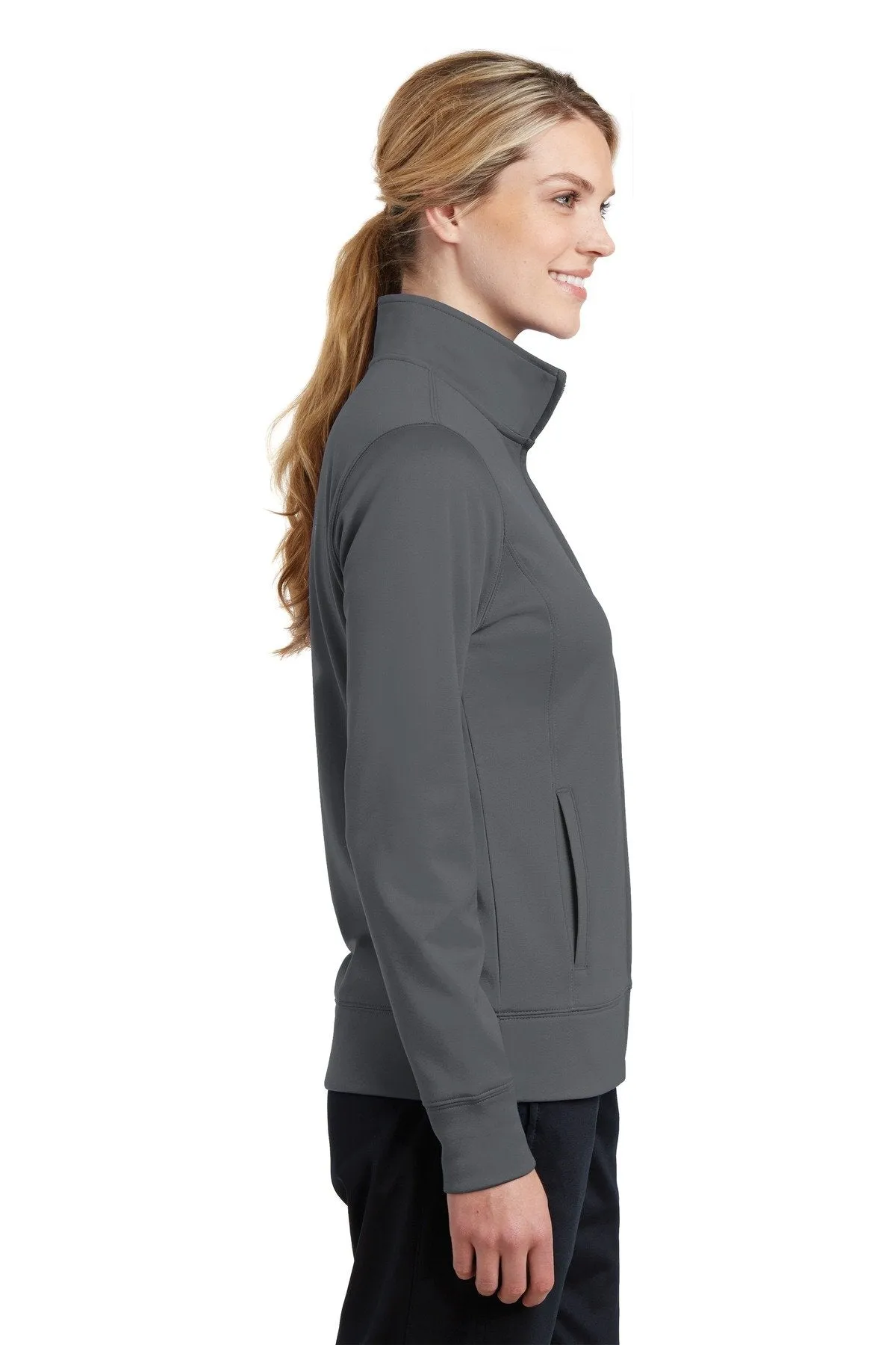 Sport-Tek Ladies Sport-Wick Fleece Full-Zip Jacket LST241 Dark Smoke Grey