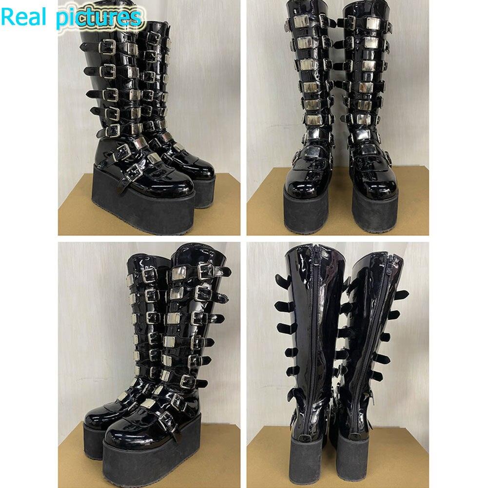 Step Up Your Alternative Fashion Game with Our Brand Designed Gothic Style Thick Platform Boots for Women