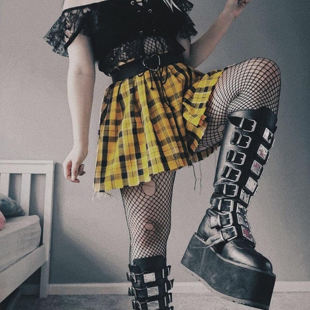 Step Up Your Alternative Fashion Game with Our Brand Designed Gothic Style Thick Platform Boots for Women