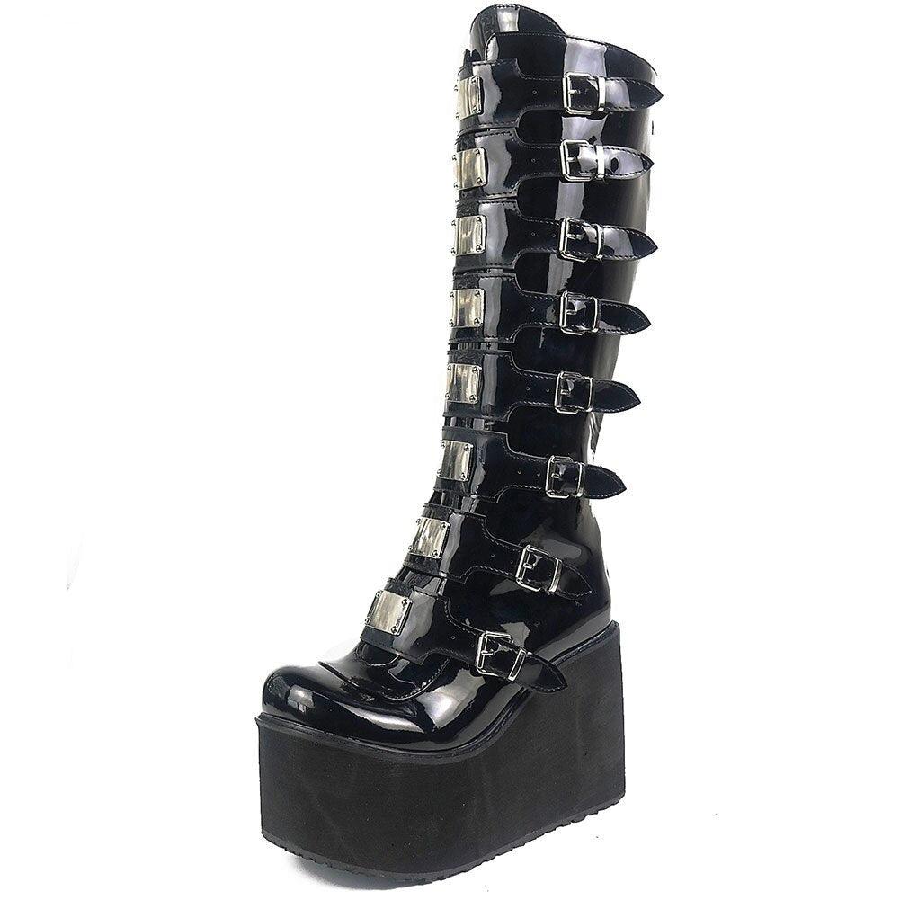 Step Up Your Alternative Fashion Game with Our Brand Designed Gothic Style Thick Platform Boots for Women