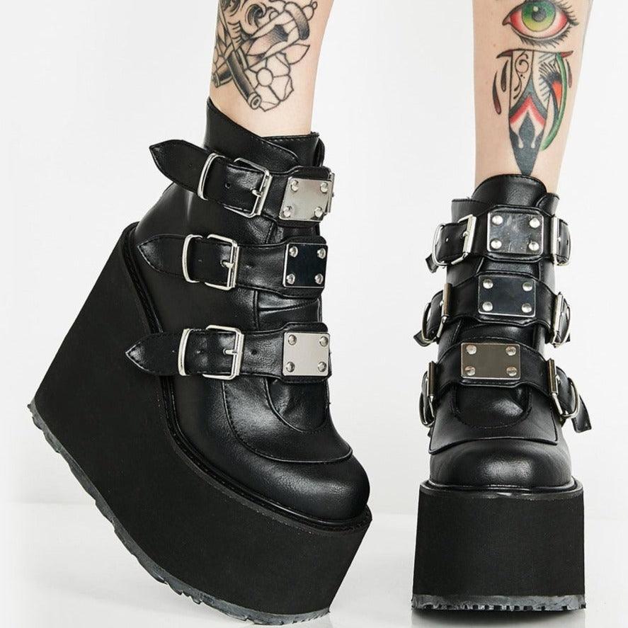 Step Up Your Alternative Fashion Game with Our Brand Designed Gothic Style Thick Platform Boots for Women