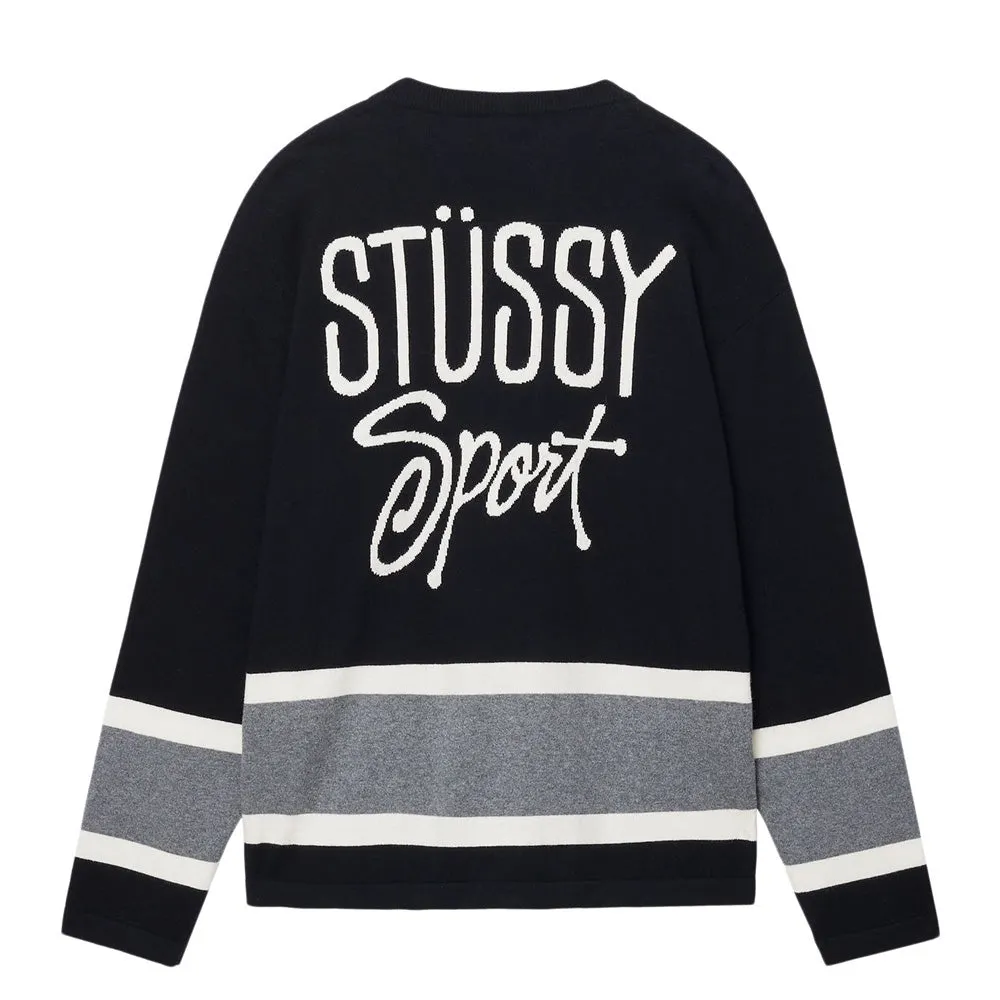 STSSY HOCKEY SWEATER // BLACK