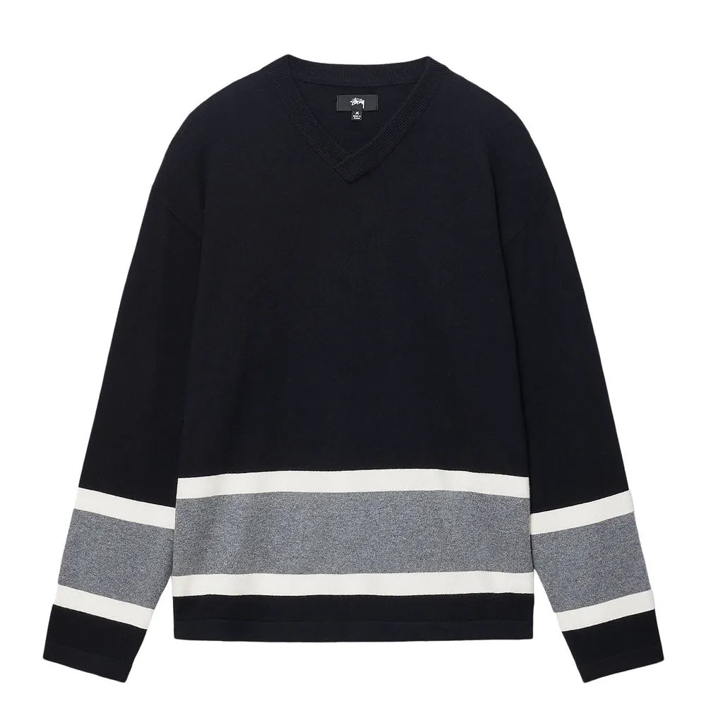 STSSY HOCKEY SWEATER // BLACK