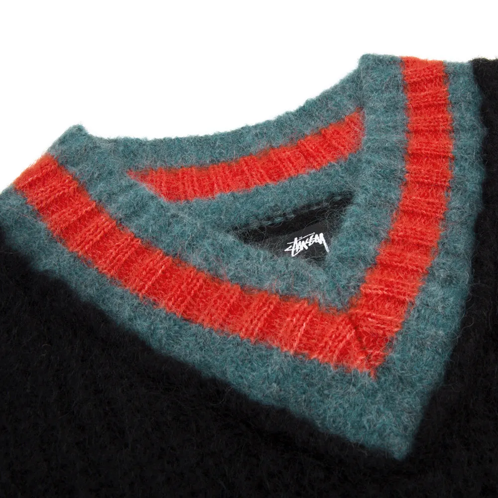 STSSY MOHAIR TENNIS SWEATER // BLACK