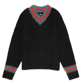 STSSY MOHAIR TENNIS SWEATER // BLACK