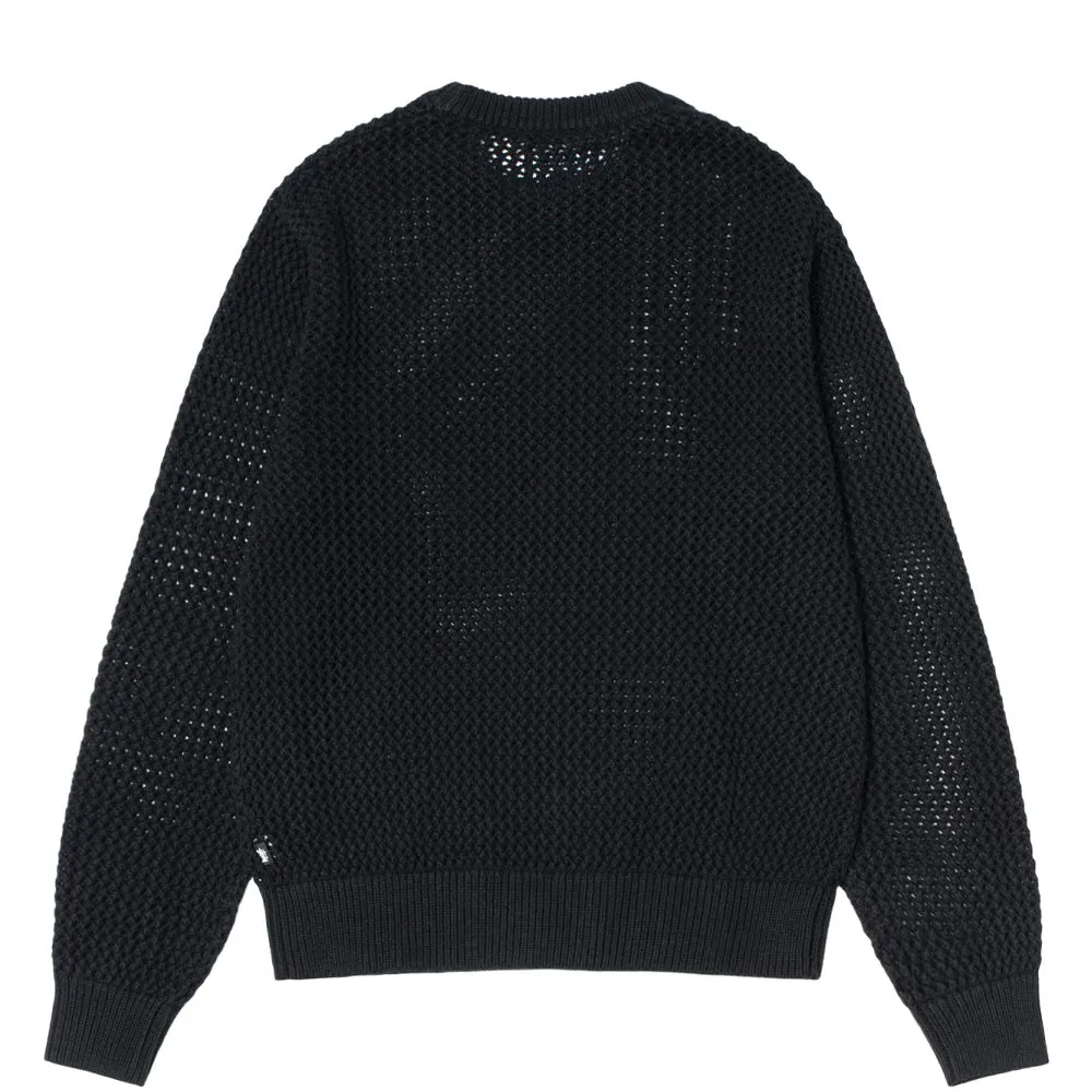 STSSY PIG. DYED LOOSE GAUGE SWEATER // SOLID BLACK