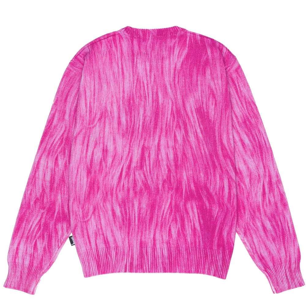 STSSY PRINTED FUR SWEATER // PINK