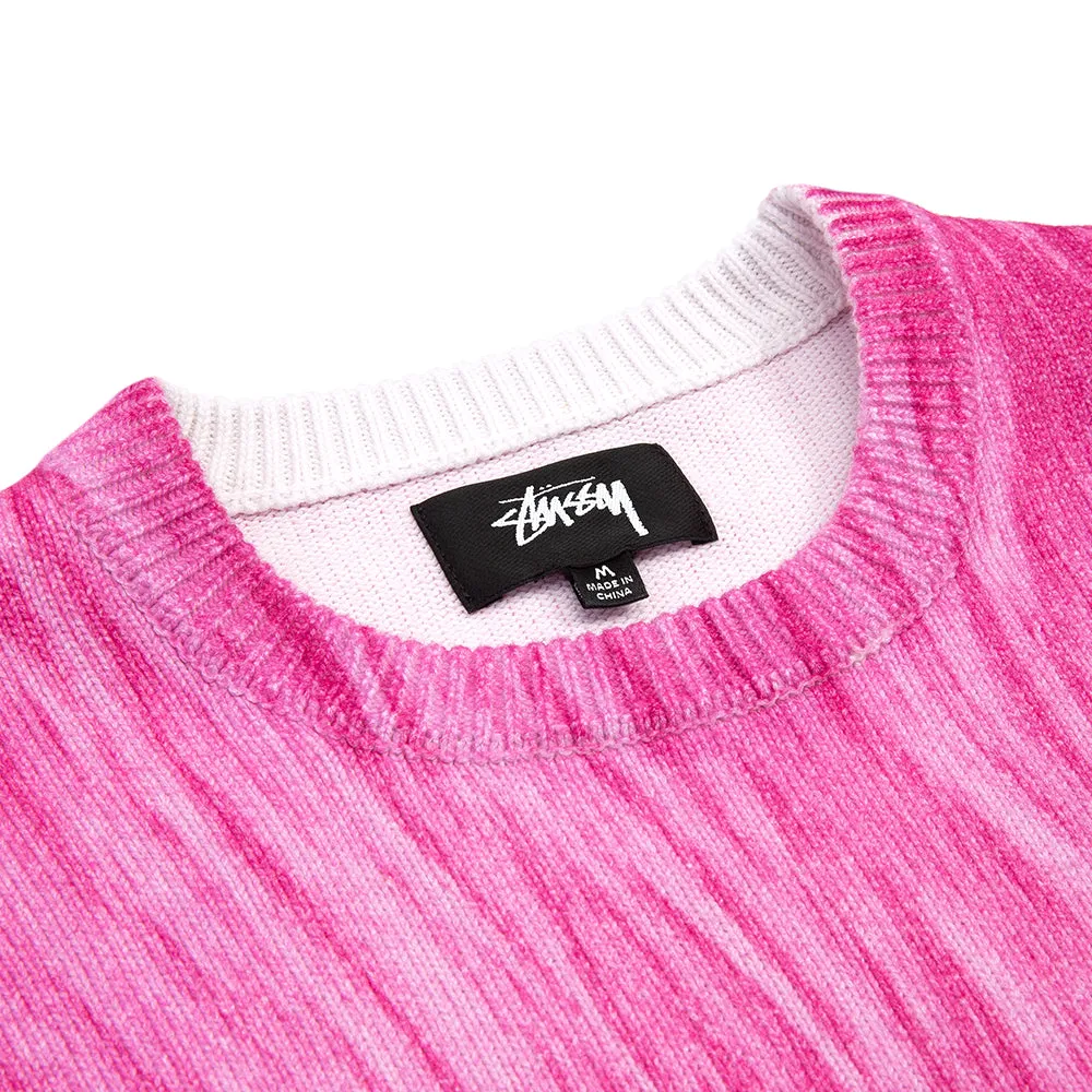 STSSY PRINTED FUR SWEATER // PINK