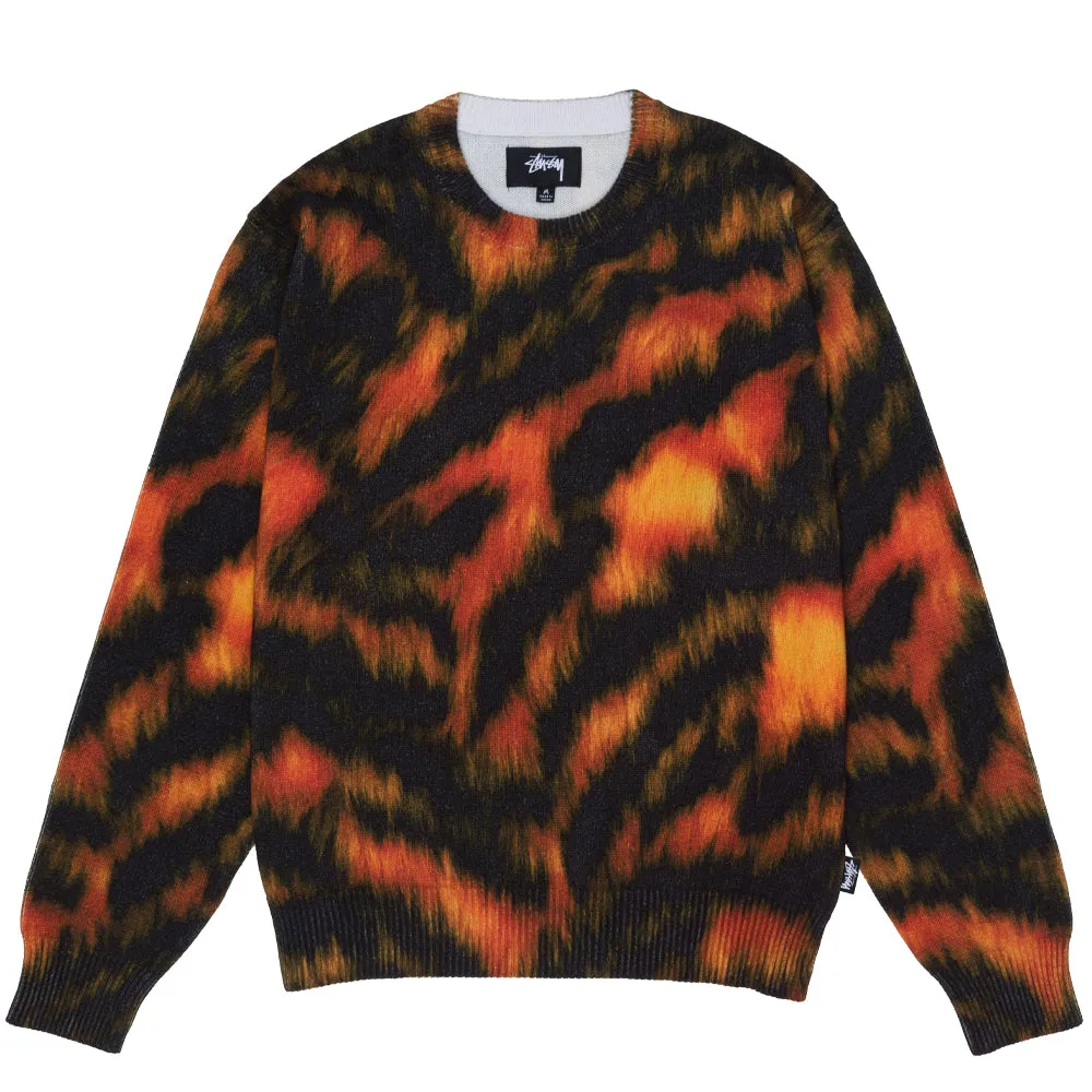 STSSY PRINTED FUR SWEATER // TIGER