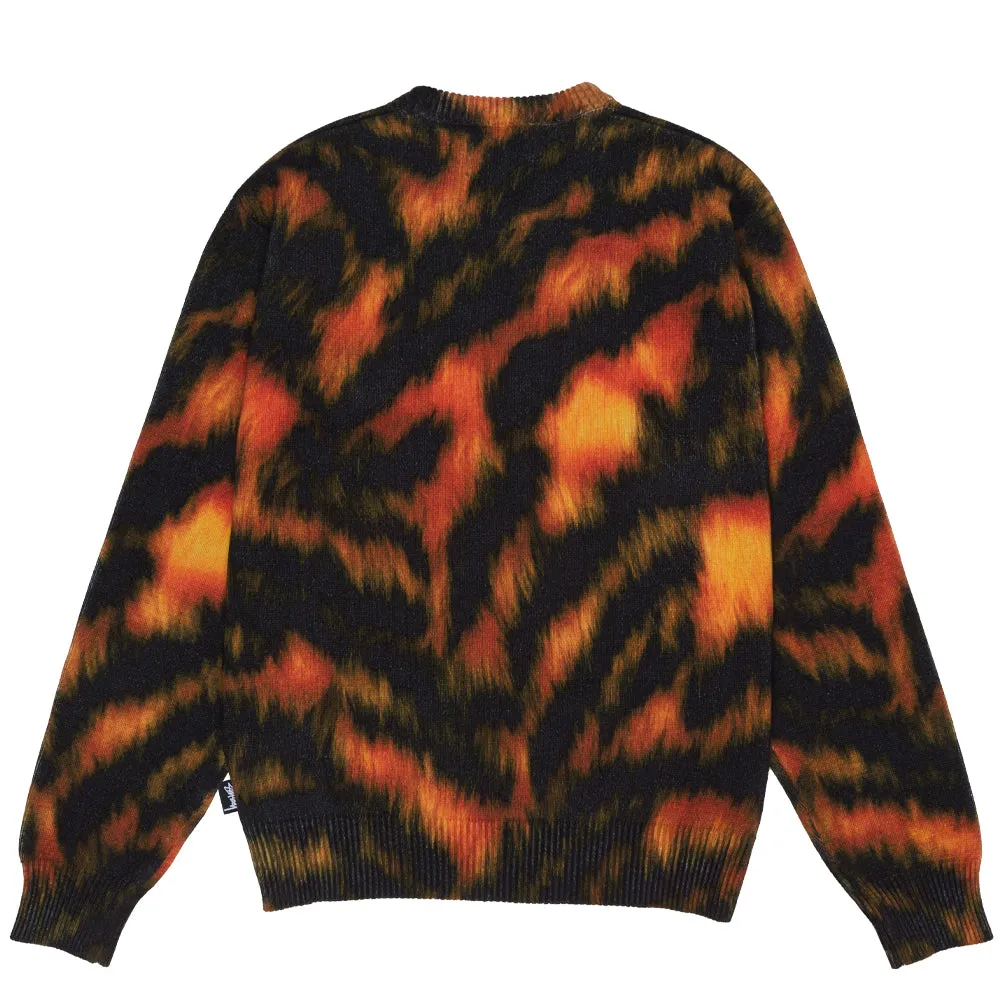 STSSY PRINTED FUR SWEATER // TIGER