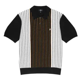 STSSY TEXTURED SS POLO SWEATER // BLACK STRIPE