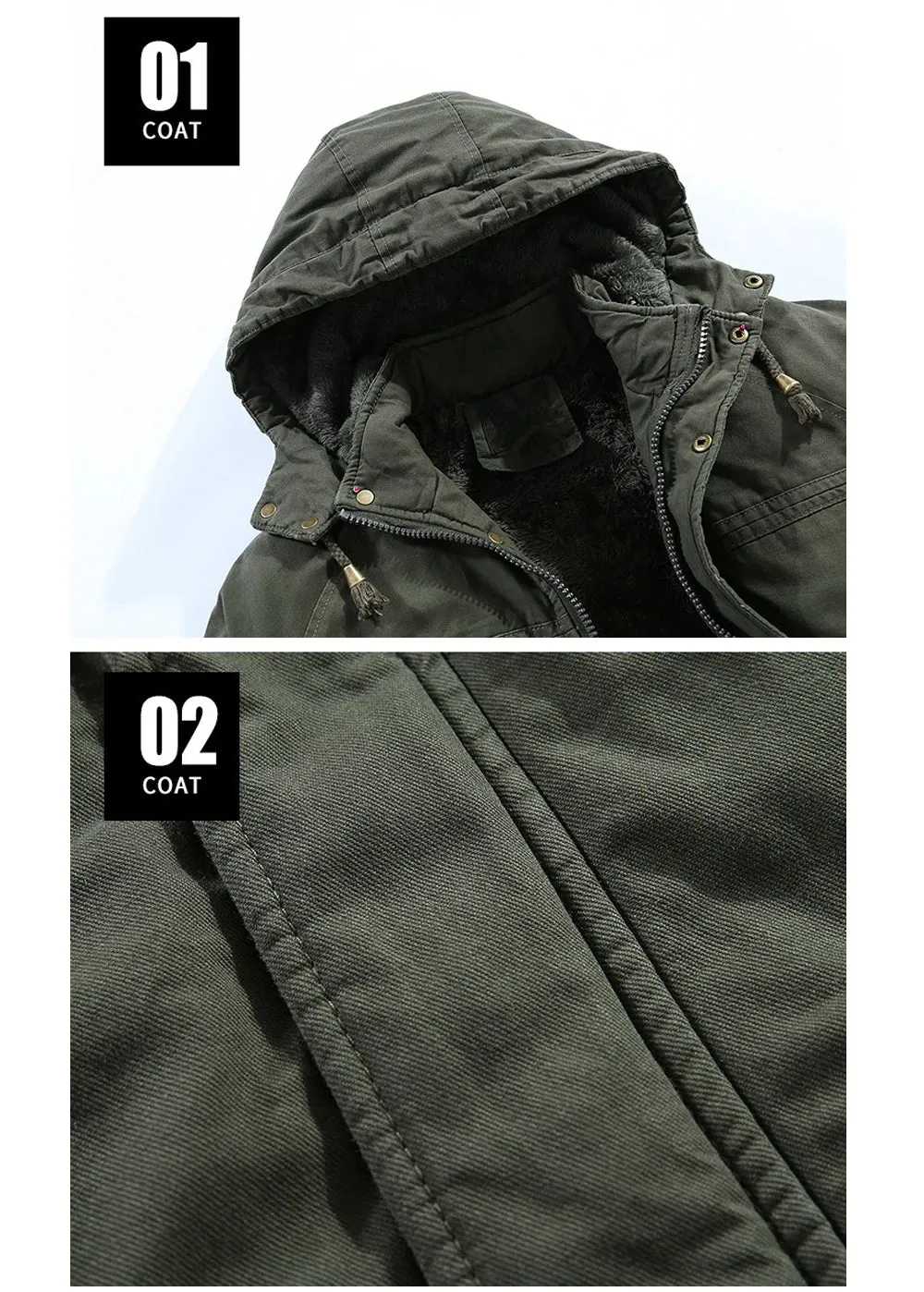 Tactical Parka Zipper Jacket