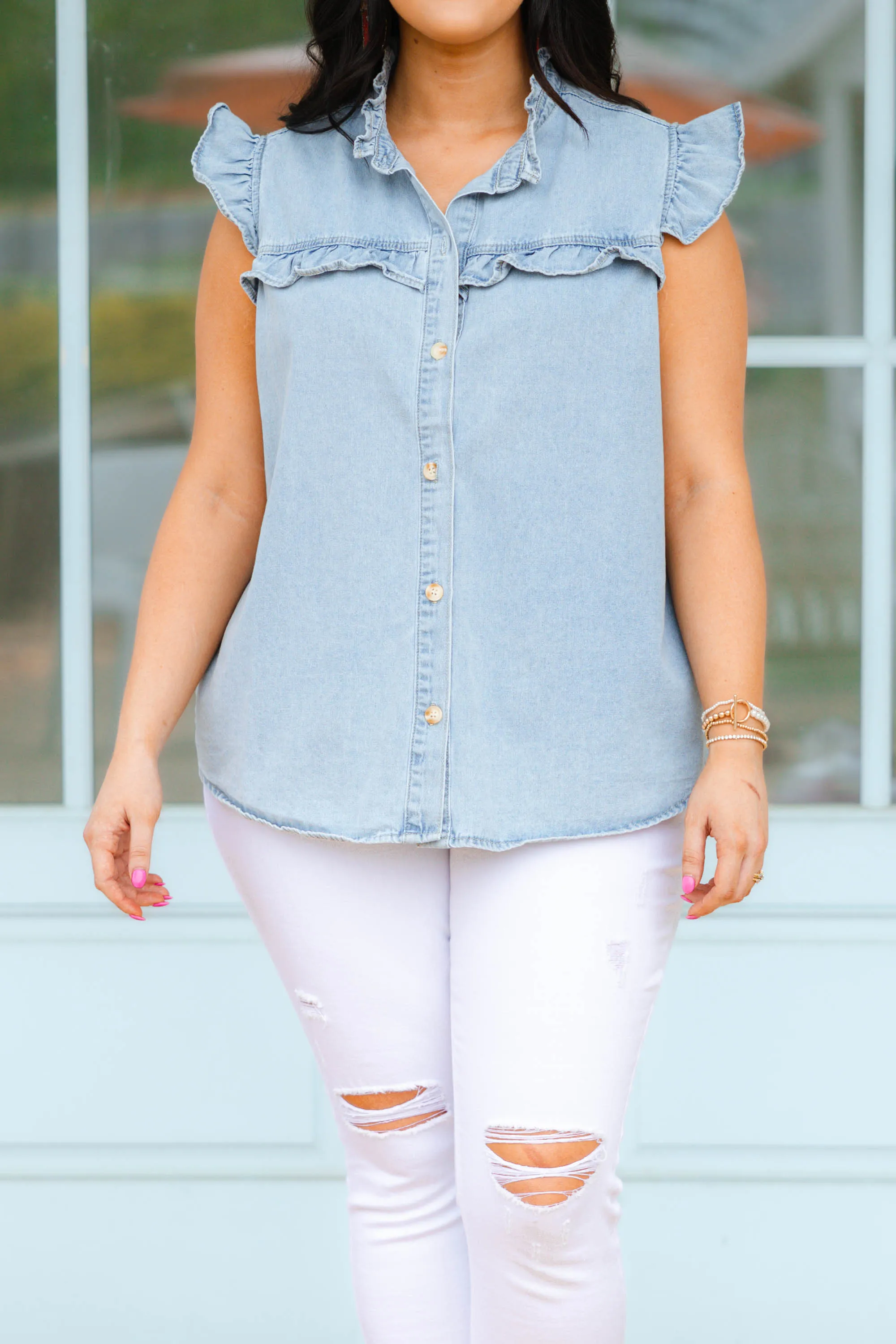 Taming The West Top, Denim