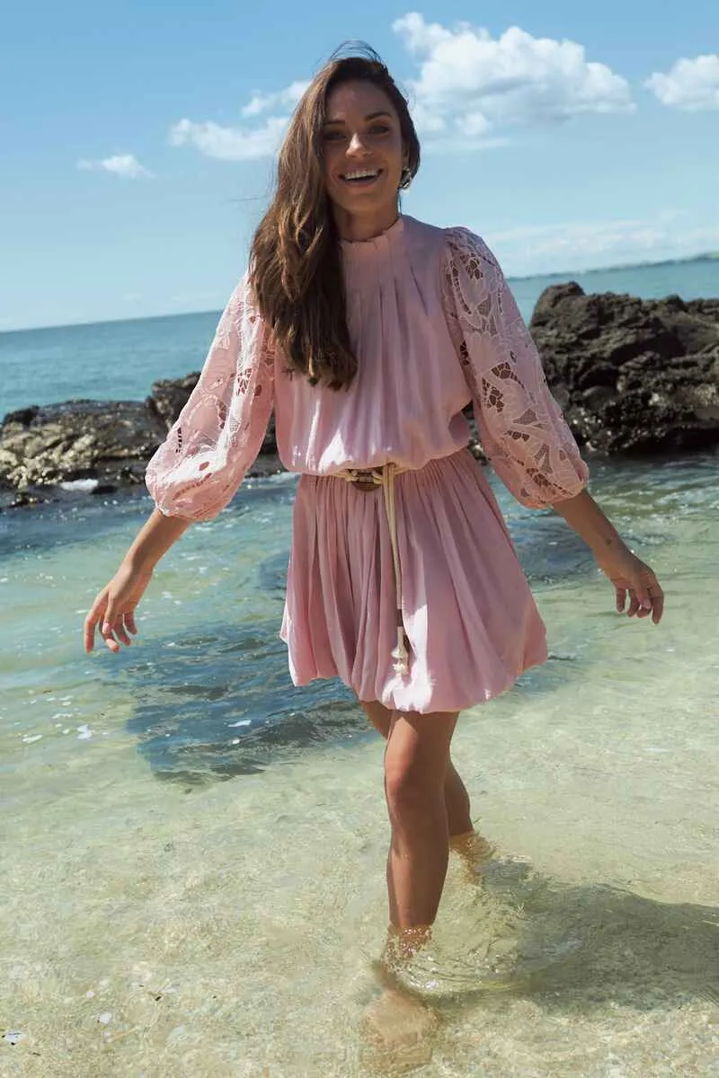 THE BAY Saco Lace Dress Pink