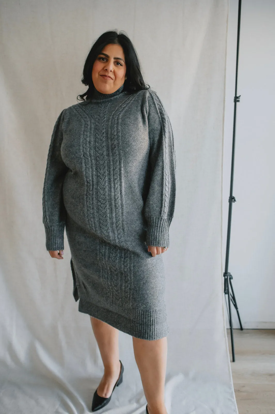 The Mania Cableknit Sweater Dress