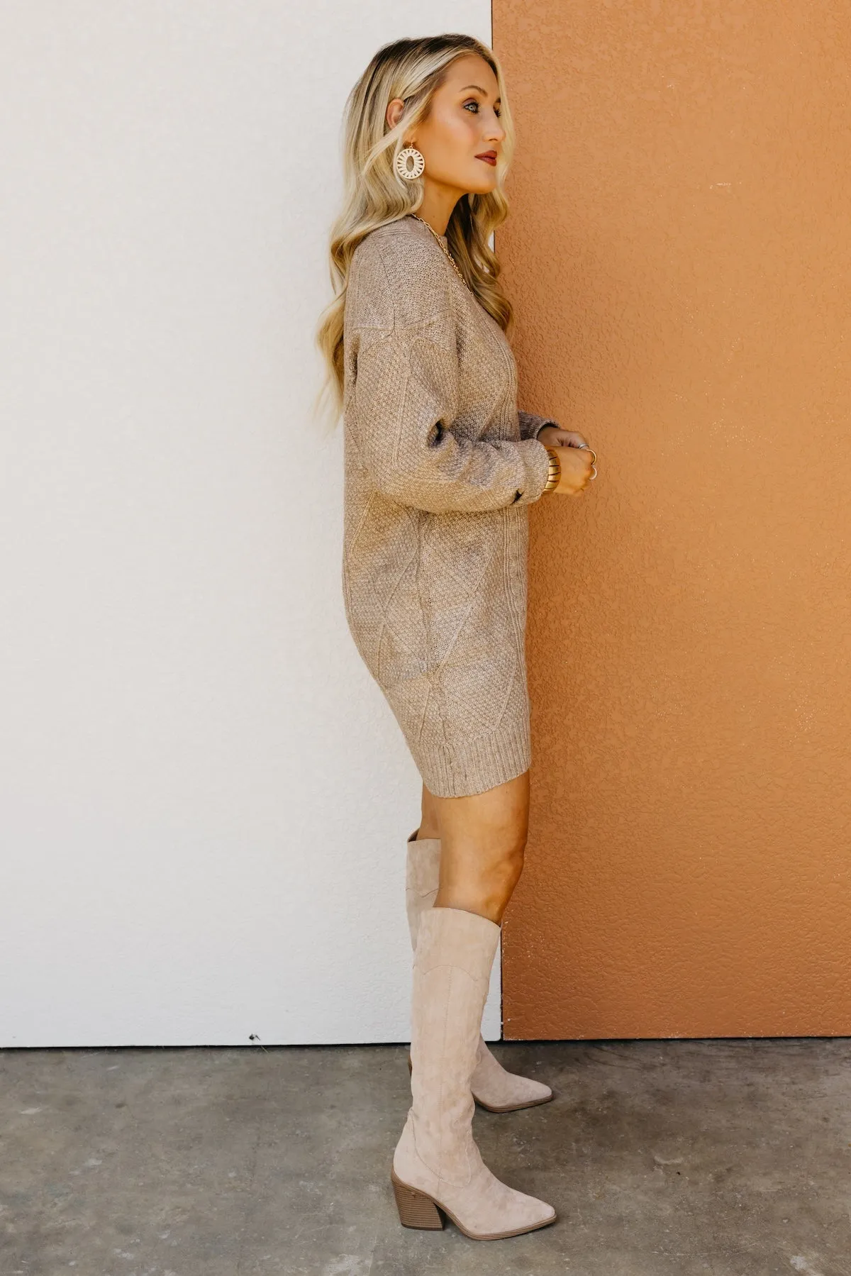 The Selene Cable Sweater Dress