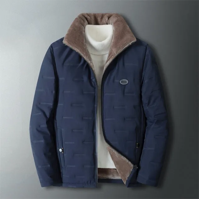 Thick Fleece Hooded Parka Jacket for Men