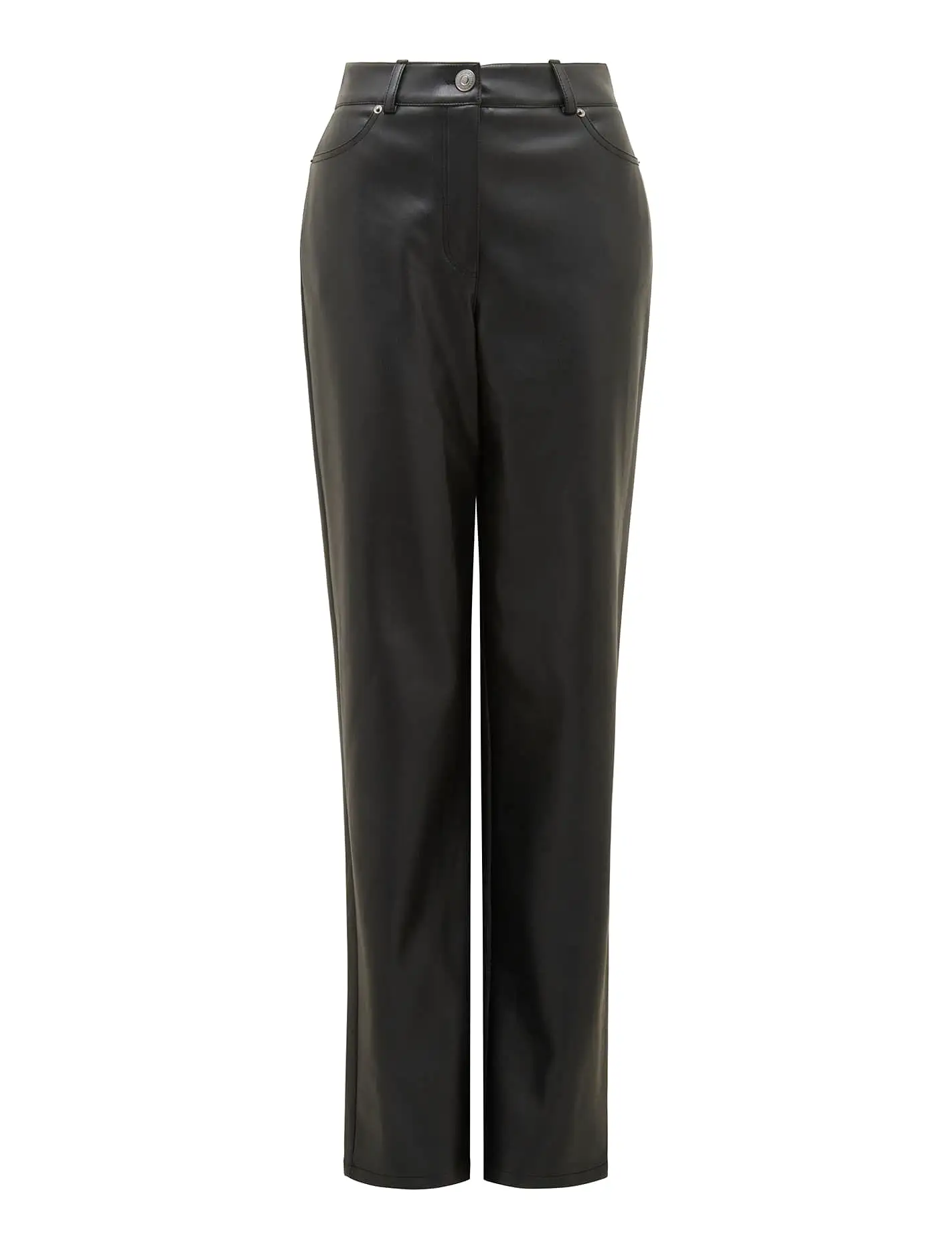 Una Vegan Leather Straight Leg Pants