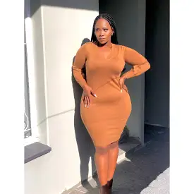 V-Neck Long Sleeve Bandage Dress