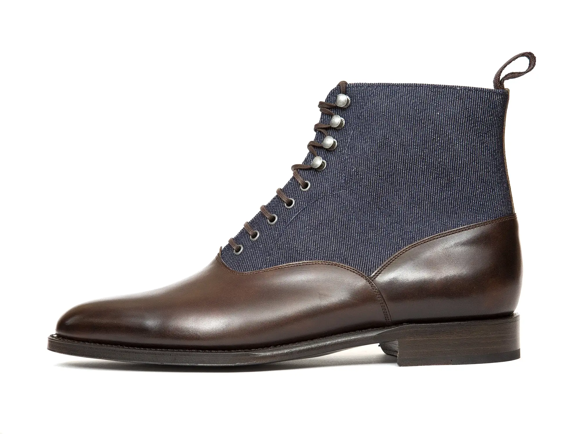 Wedgwood - MTO - Antique Brown Calf / Denim - TMG Last - Single Leather Sole