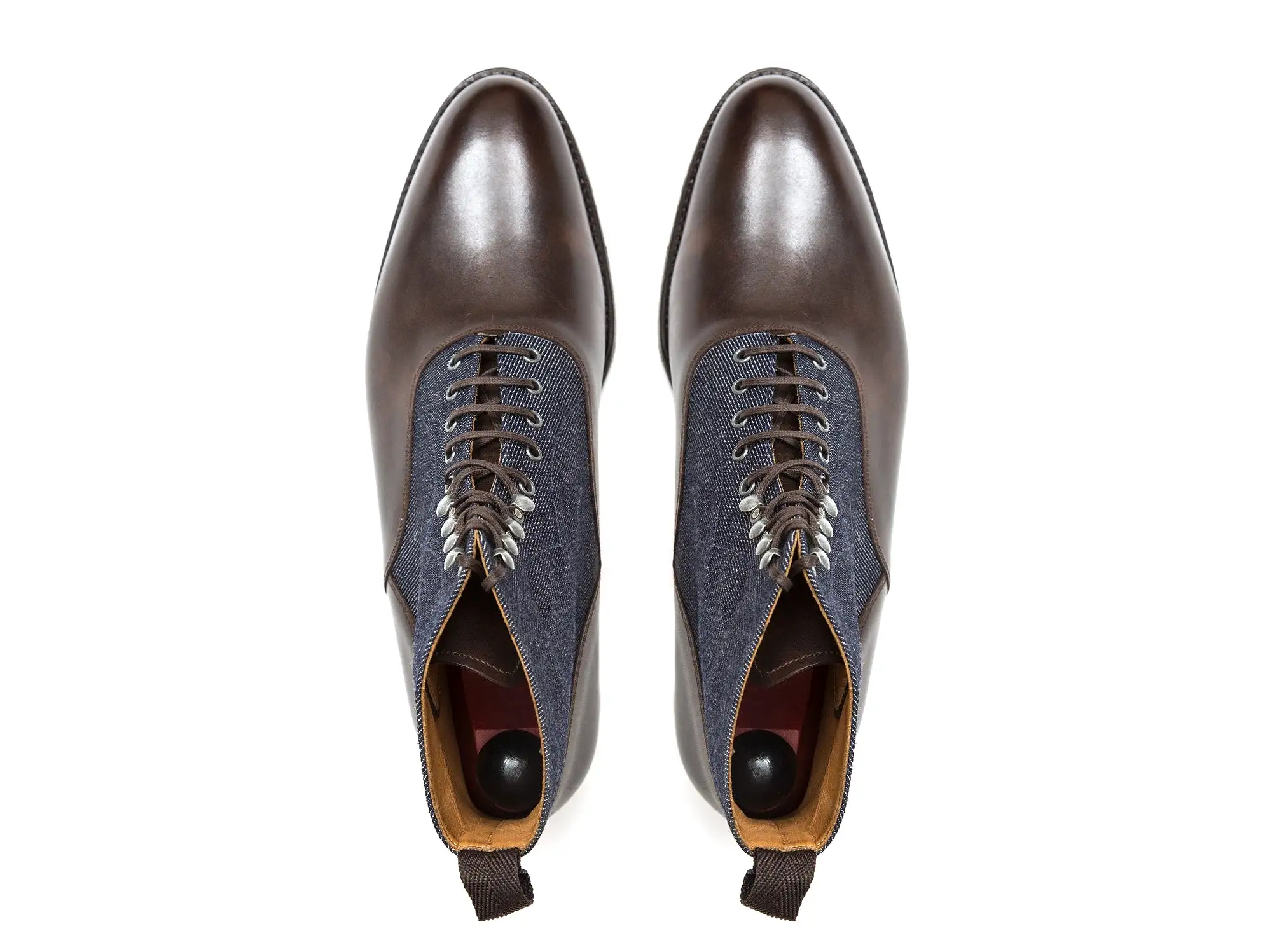 Wedgwood - MTO - Antique Brown Calf / Denim - TMG Last - Single Leather Sole