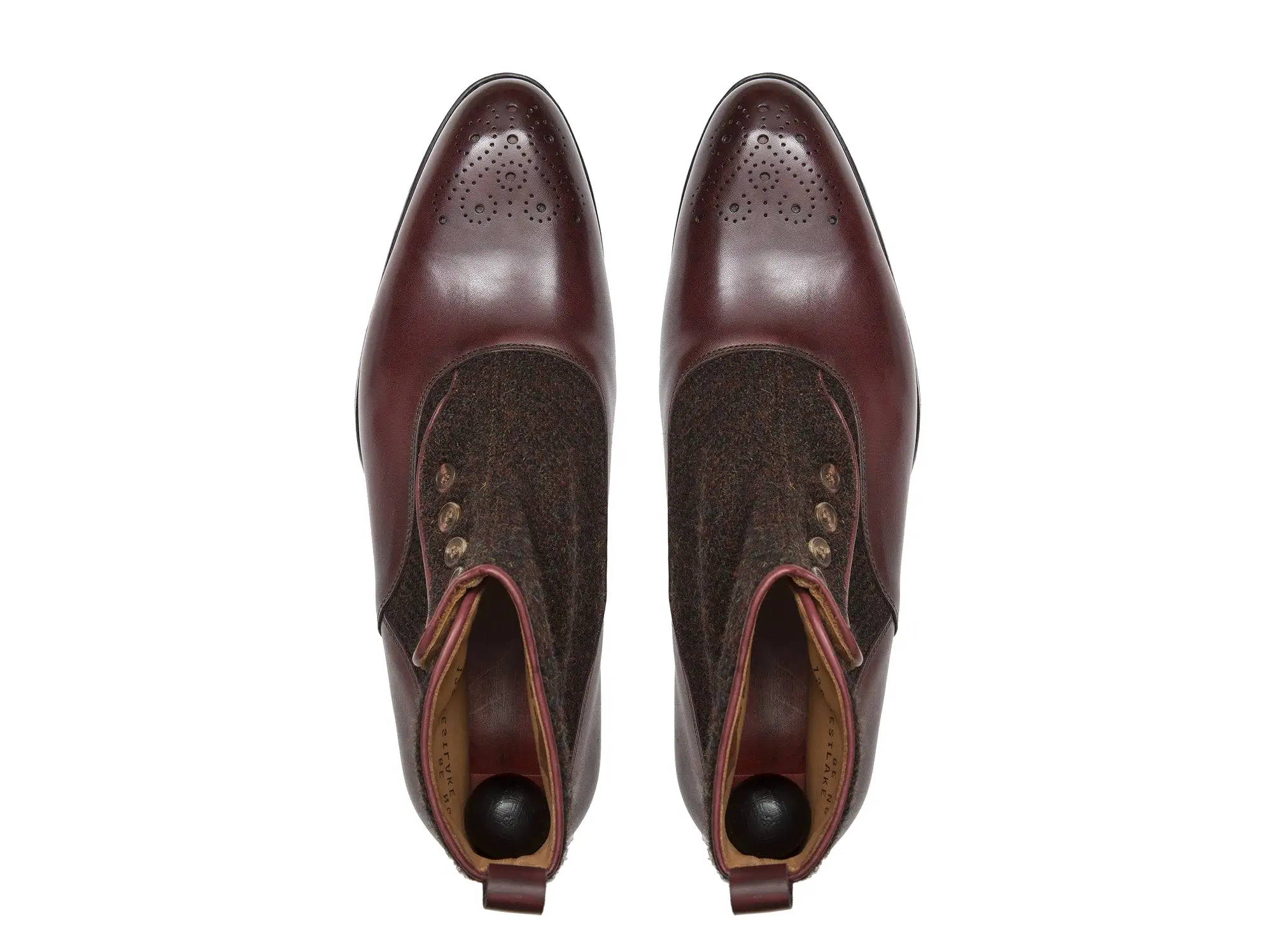 Westlake - MTO - Burgundy Calf / Burgundy Medley Tweed - NGT Last - Single Leather Sole