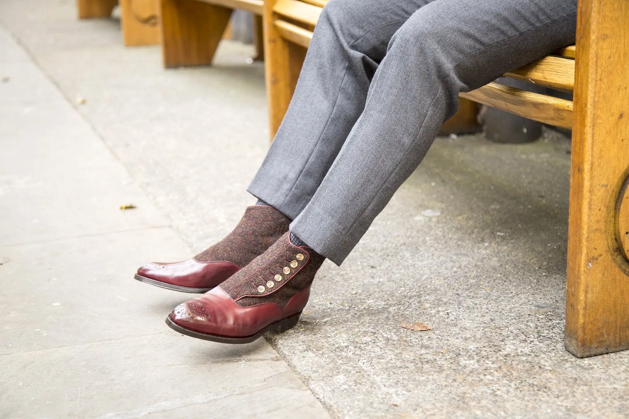 Westlake - MTO - Burgundy Calf / Burgundy Medley Tweed - NGT Last - Single Leather Sole