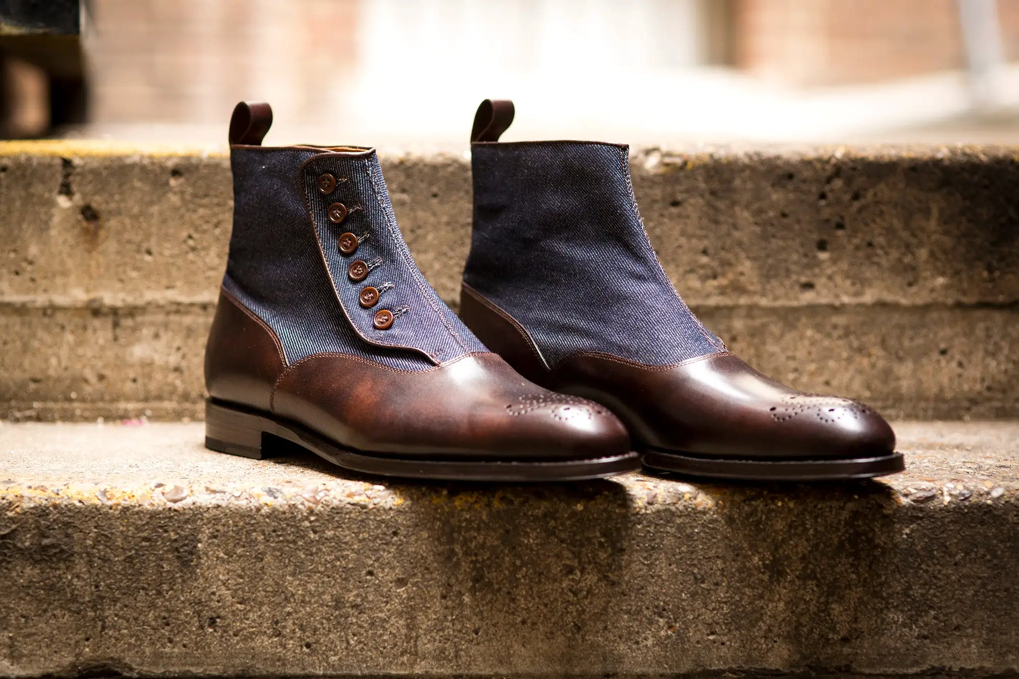 Westlake - MTO - Dark Brown Museum Calf / Denim - NGT Last - Single Leather Sole