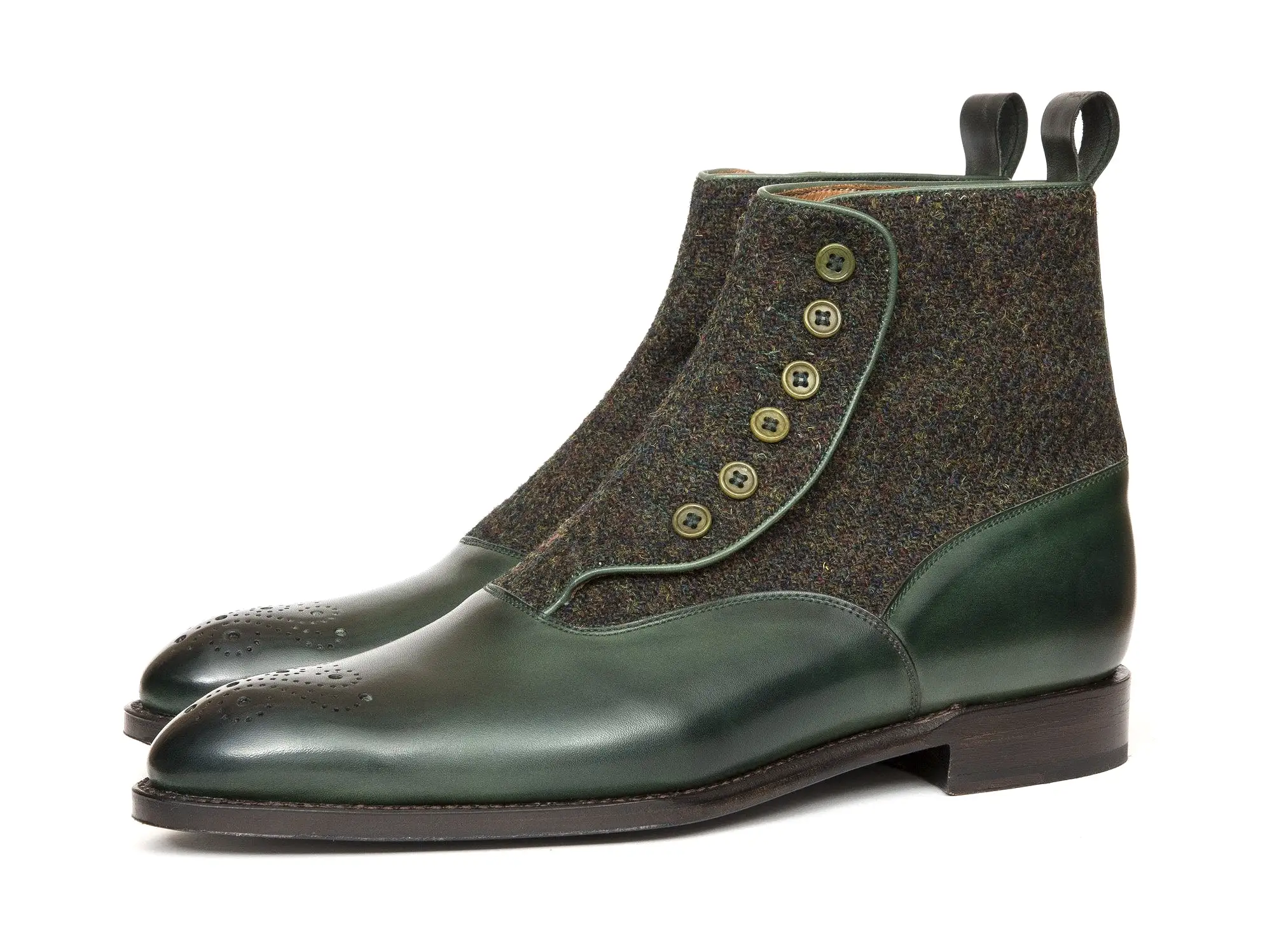 Westlake - MTO - Forest Green Calf / Moss Green Medley Tweed - NGT Last - Single Leather Sole