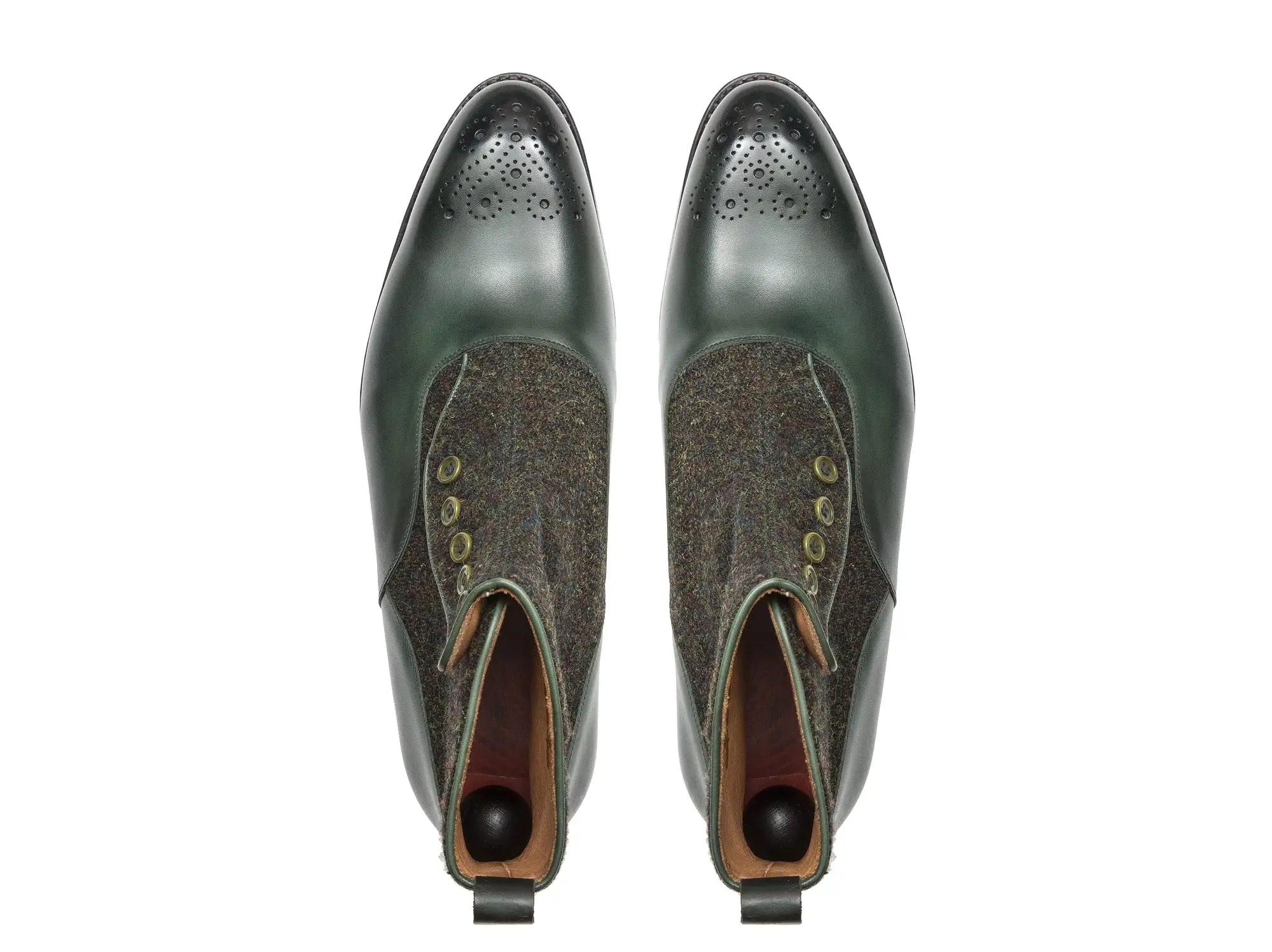 Westlake - MTO - Forest Green Calf / Moss Green Medley Tweed - NGT Last - Single Leather Sole