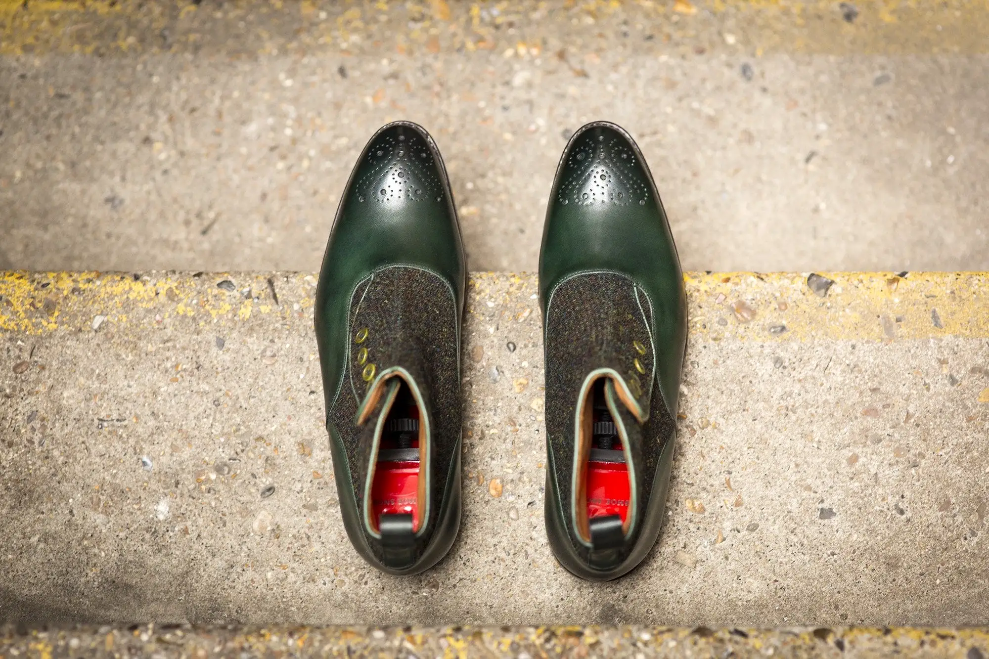 Westlake - MTO - Forest Green Calf / Moss Green Medley Tweed - NGT Last - Single Leather Sole