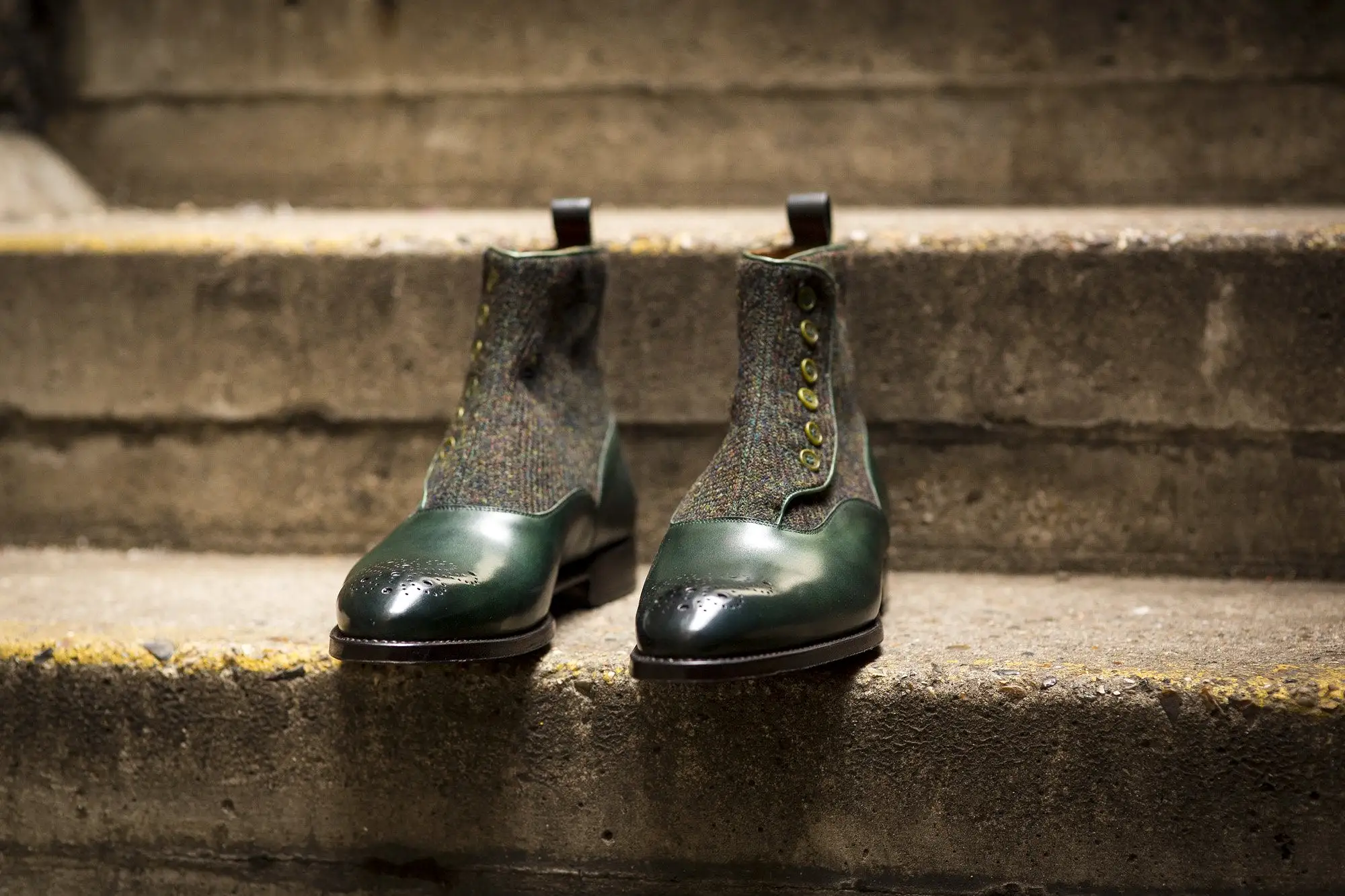 Westlake - MTO - Forest Green Calf / Moss Green Medley Tweed - NGT Last - Single Leather Sole